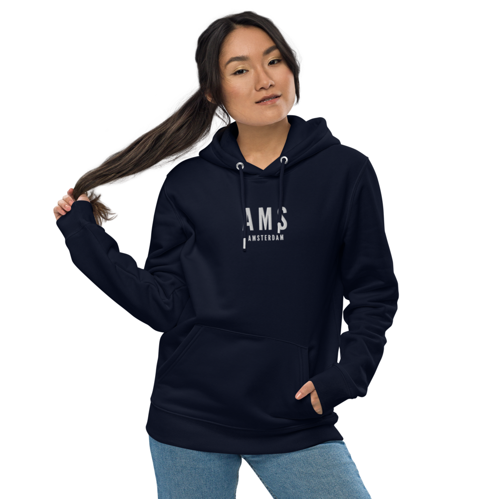 Sustainable Hoodie - White • AMS Amsterdam • YHM Designs - Image 05