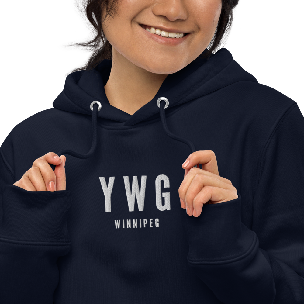 Sustainable Hoodie - White • YWG Winnipeg • YHM Designs - Image 09