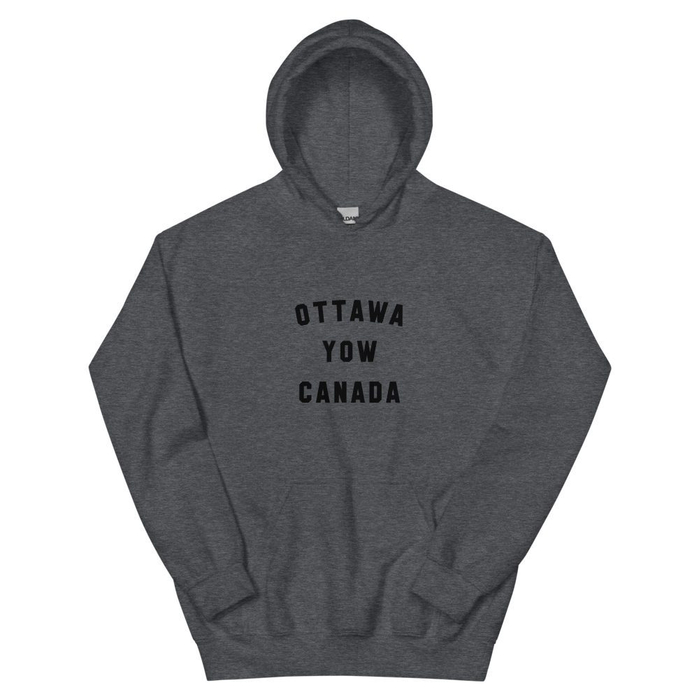 Varsity Hoodie - Black • YOW Ottawa • YHM Designs - Image 02