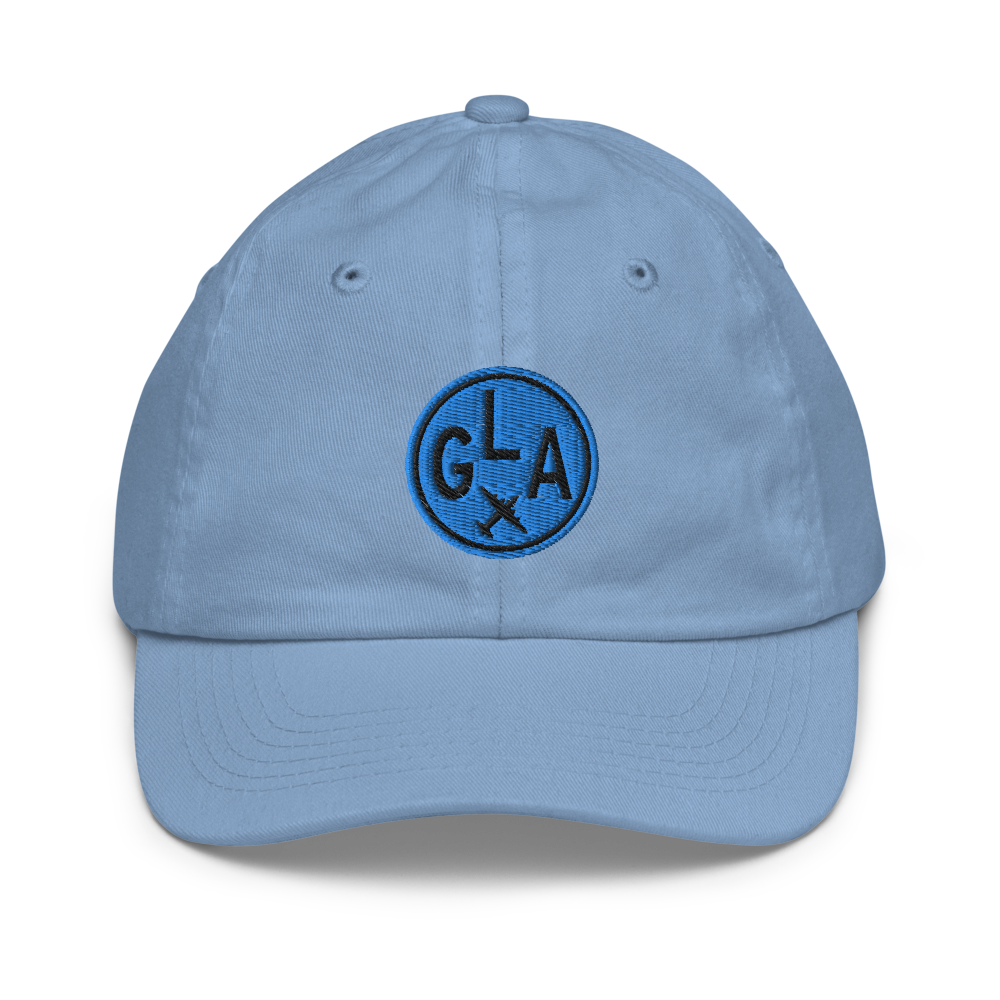 Roundel Kid's Baseball Cap - Aqua • GLA Glasgow • YHM Designs - Image 06