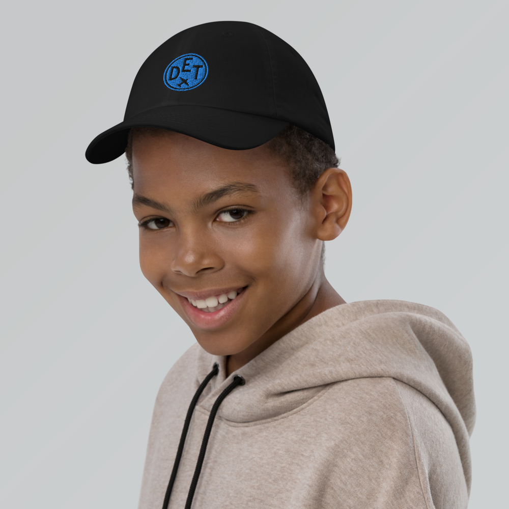 Roundel Kid's Baseball Cap - Aqua • DET Detroit • YHM Designs - Image 04
