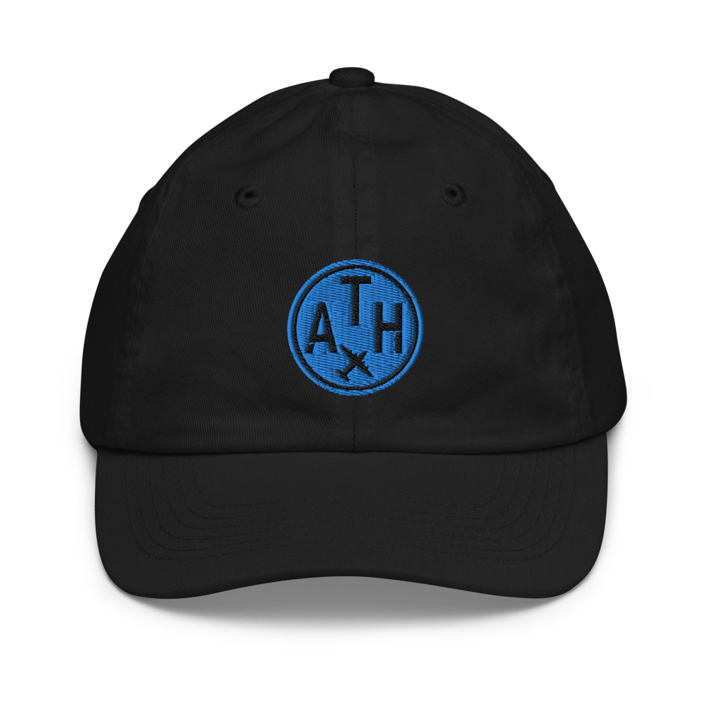Roundel Kid's Baseball Cap - Aqua • ATH Athens • YHM Designs - Image 01