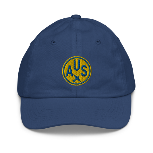 Roundel Kid's Baseball Cap - Gold • AUS Austin • YHM Designs - Image 01