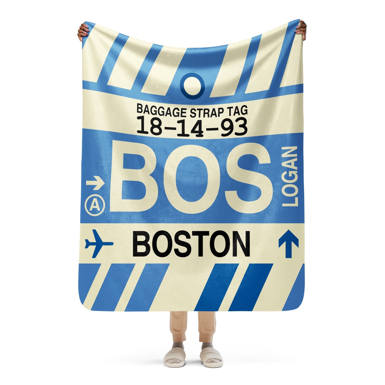Boston Massachusetts Baggage Tag Design Travel Gifts • BOS Airport Code