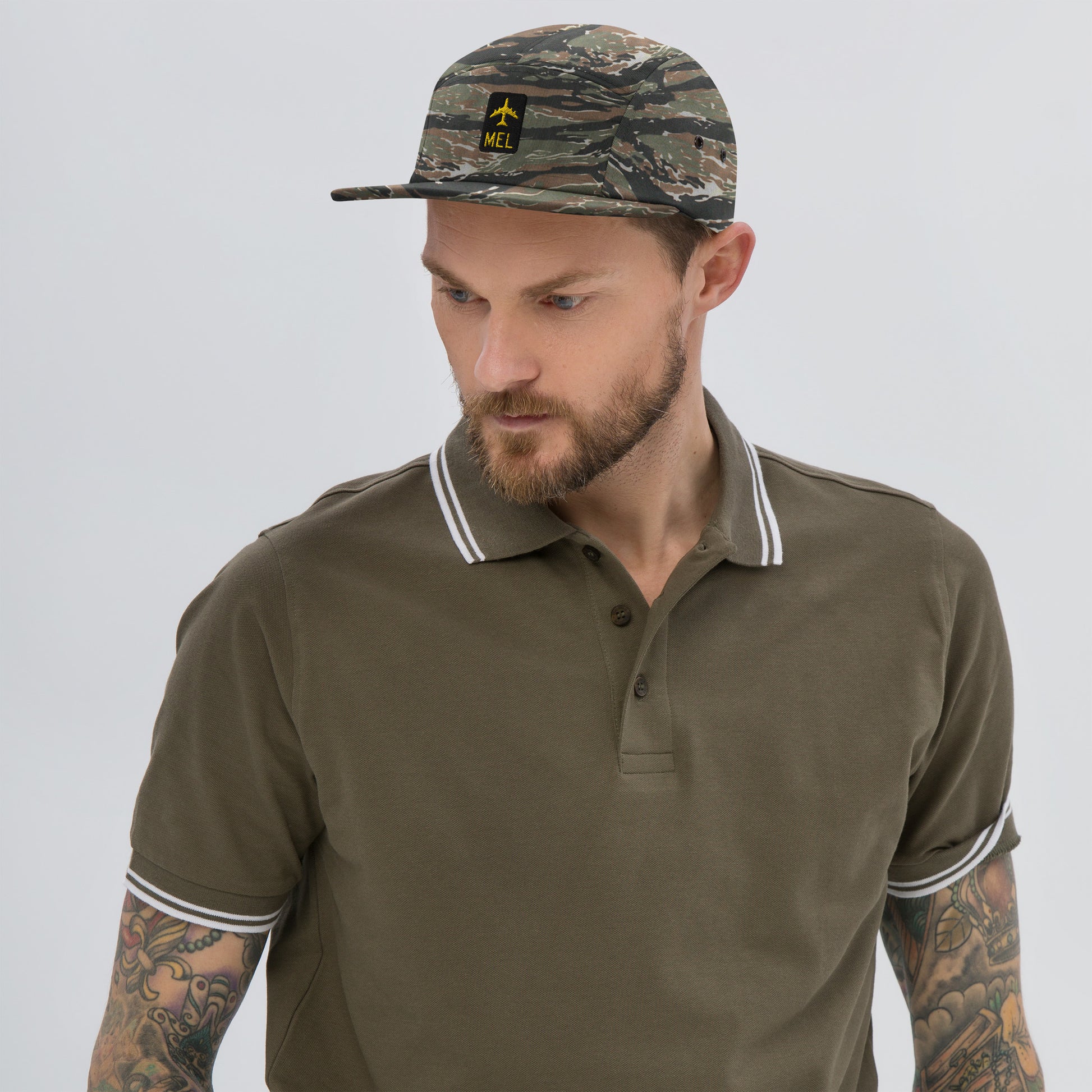 Green Camo Jetliner Camper Hat • MEL Melbourne • YHM Designs - Image 06