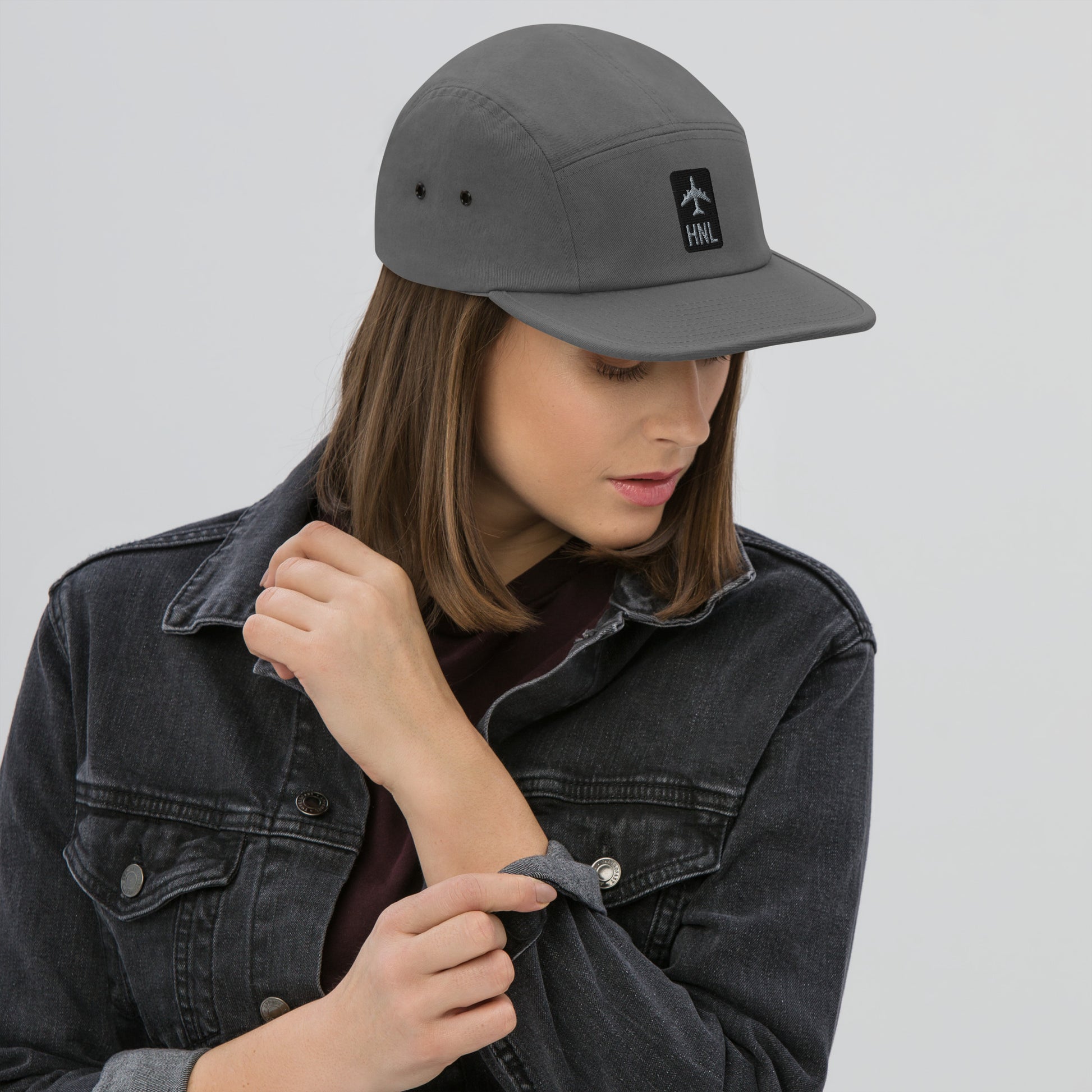 Grey "Low-Vis"  Jetliner Camper Hat • HNL Honolulu • YHM Designs - Image 05