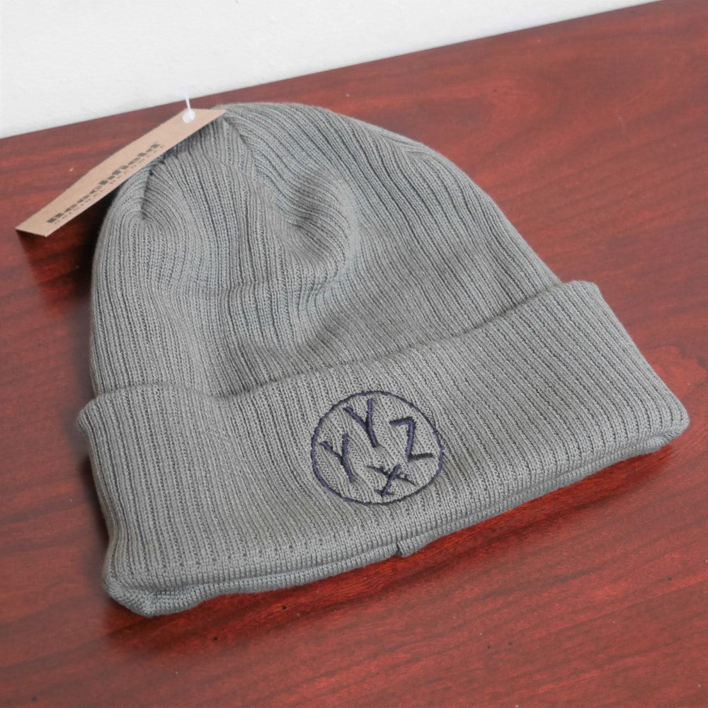 YHM Designs Airport Code Organic Ribbed Beanie 02