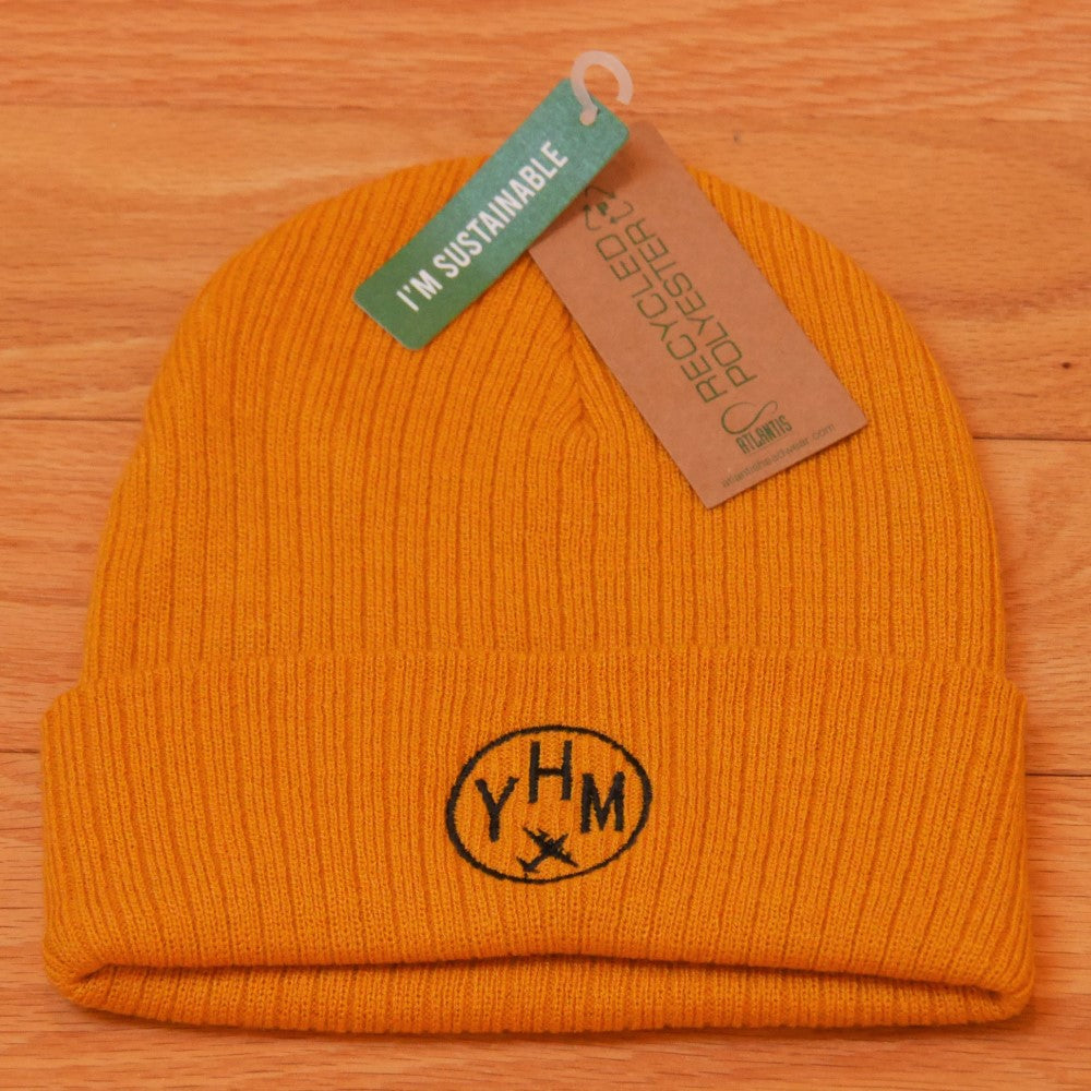 YHM Designs Airport Code Ribbed-Knit Beanie 01