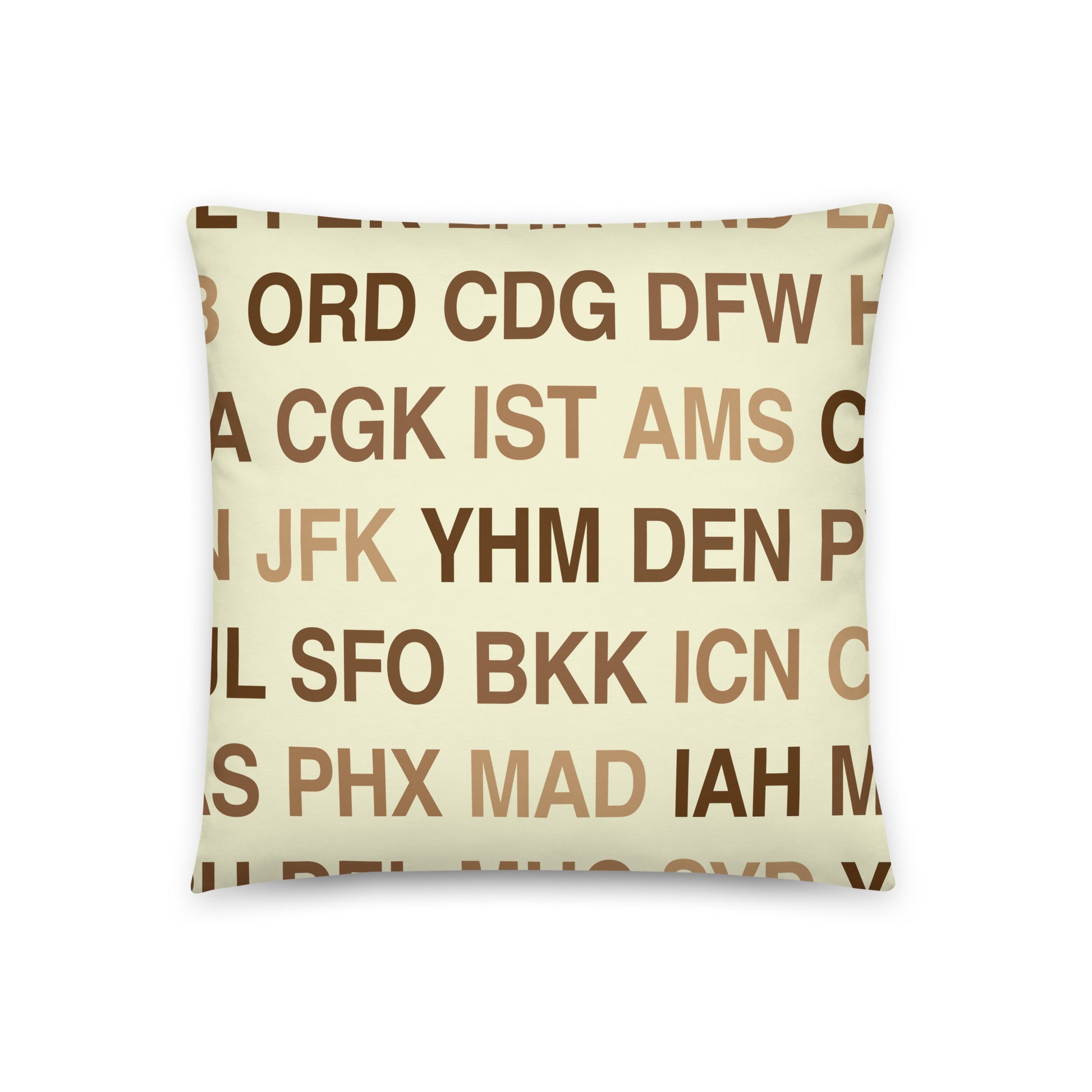 YSC Sherbrooke Throw Pillow • Jet Age Baggage Tag Design • YHM Designs - Image 02