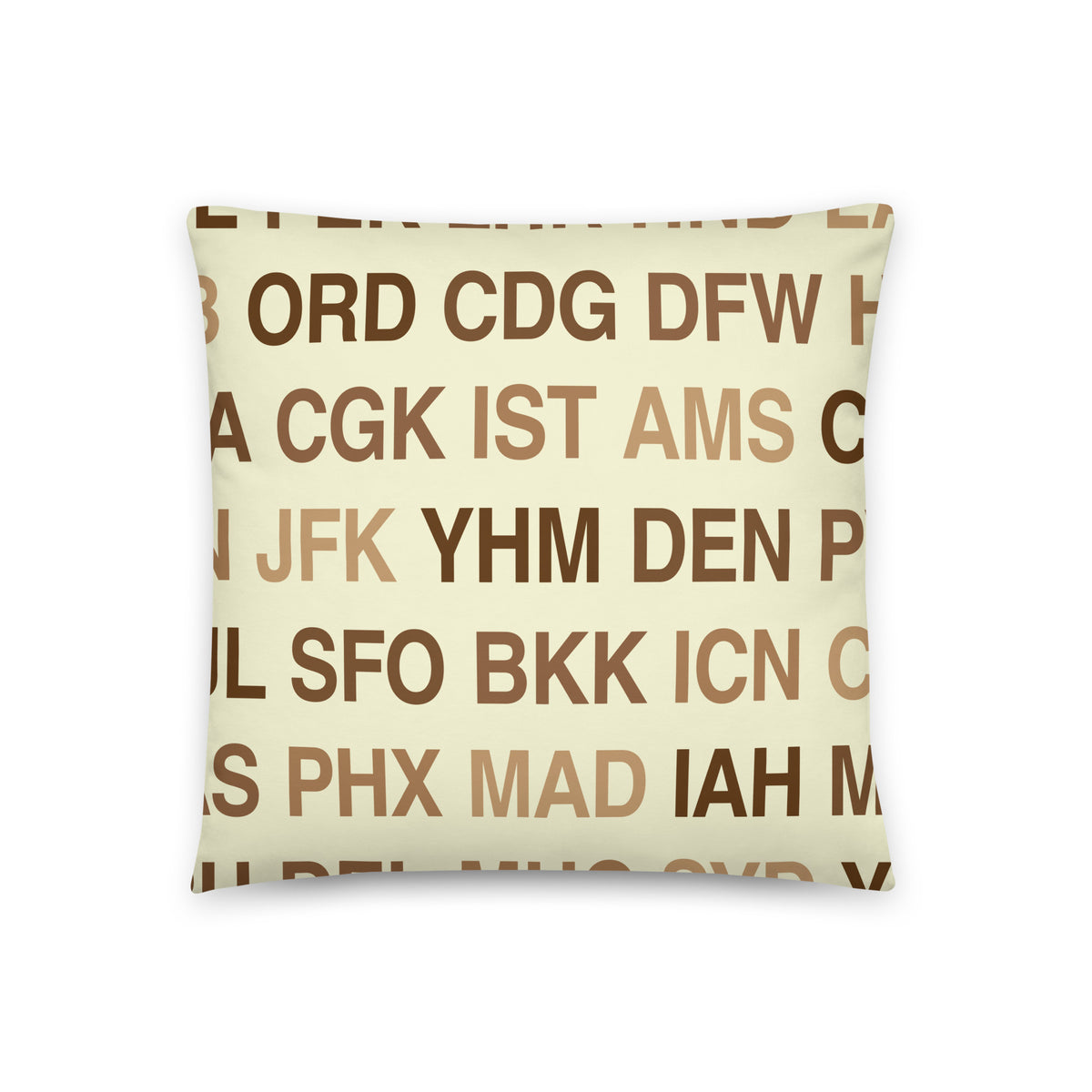 BKI Kota Kinabalu Throw Pillow • Jet Age Baggage Tag Design • YHM Designs - Image 02