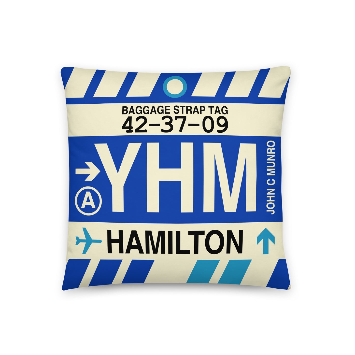 Travel-Themed Throw Pillow • YHM Hamilton • YHM Designs - Image 01