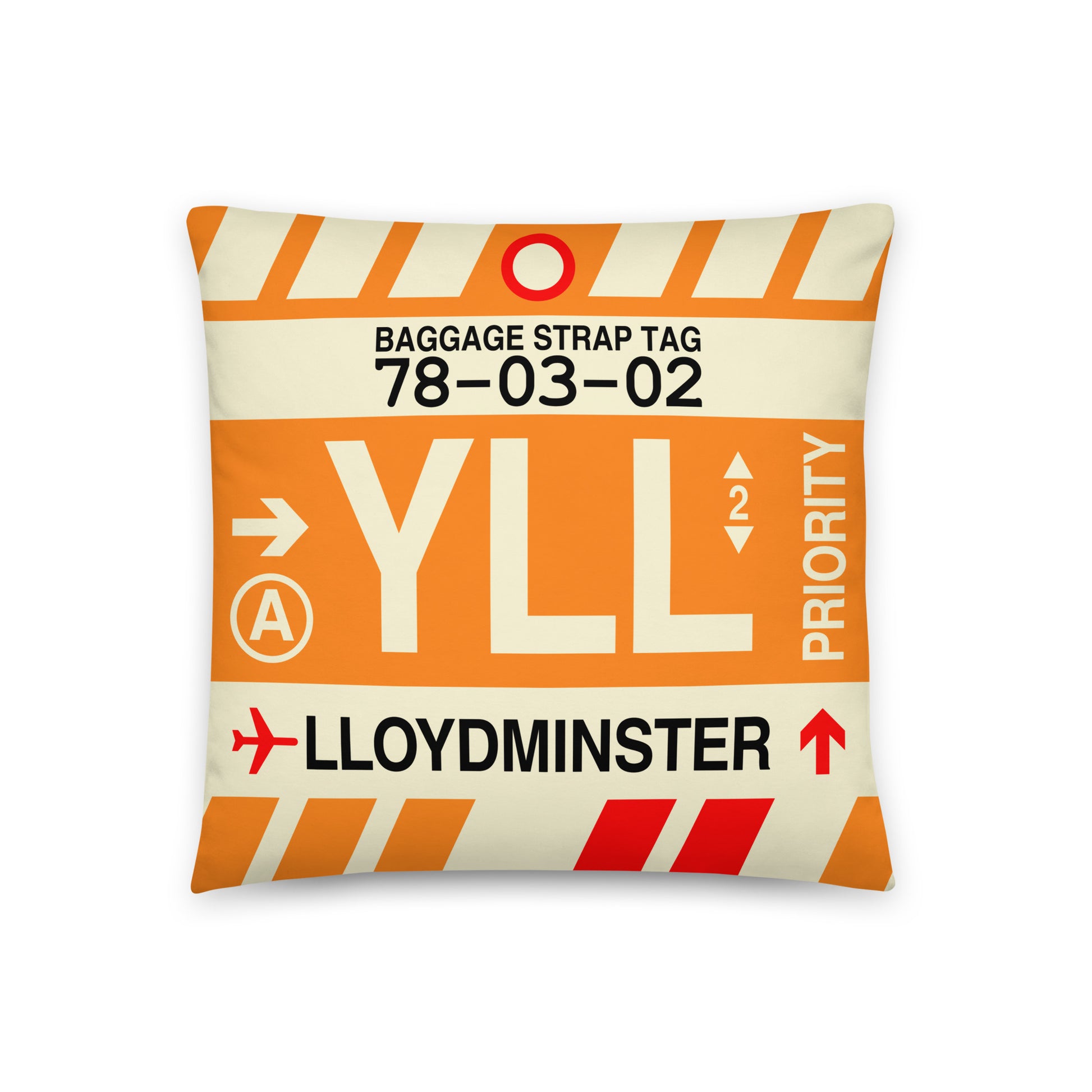 Travel Gift Throw Pillow • YLL Lloydminster • YHM Designs - Image 01