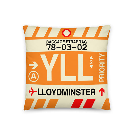 Travel Gift Throw Pillow • YLL Lloydminster • YHM Designs - Image 01