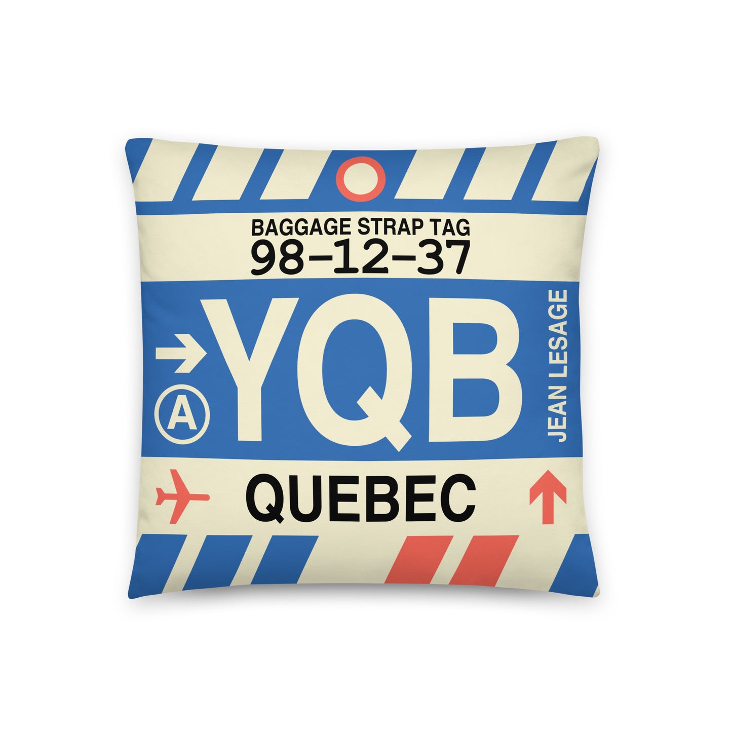 Travel-Themed Throw Pillow • YQB Quebec City • YHM Designs - Image 01