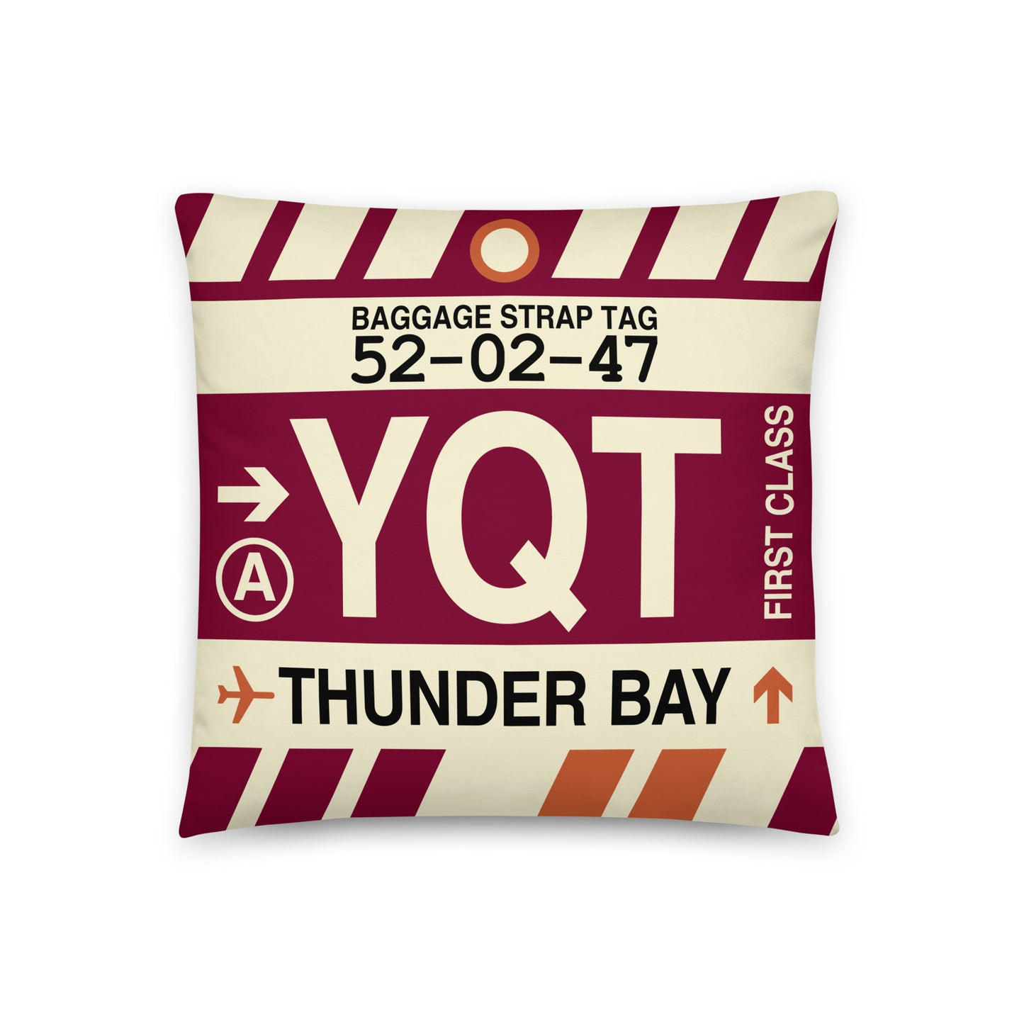 Travel-Themed Throw Pillow • YQT Thunder Bay • YHM Designs - Image 01