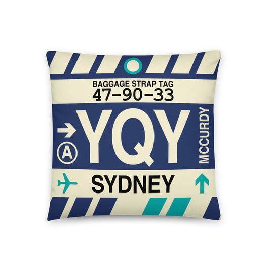 Travel Gift Throw Pillow • YQY Sydney • YHM Designs - Image 01