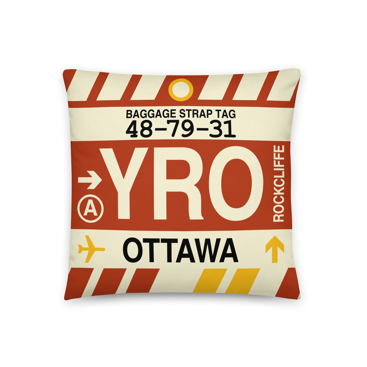 Travel-Themed Throw Pillow • YRO Ottawa • YHM Designs - Image 01