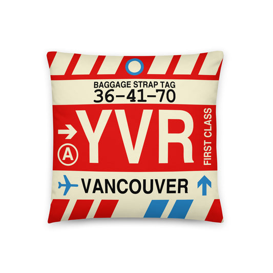 Travel Gift Throw Pillow • YVR Vancouver • YHM Designs - Image 01
