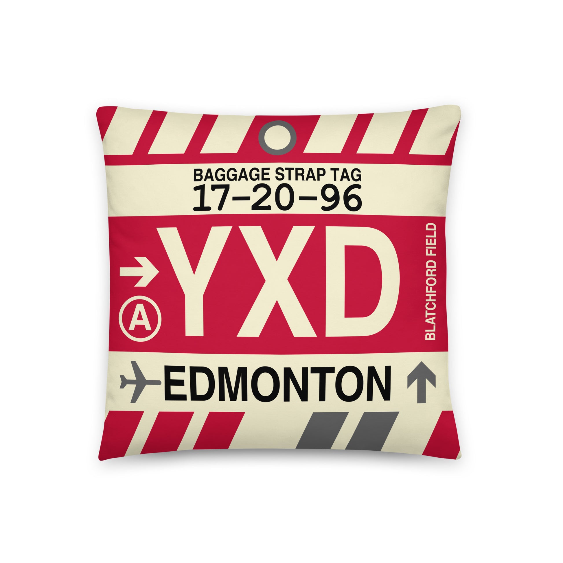 Travel-Themed Throw Pillow • YXD Edmonton • YHM Designs - Image 01