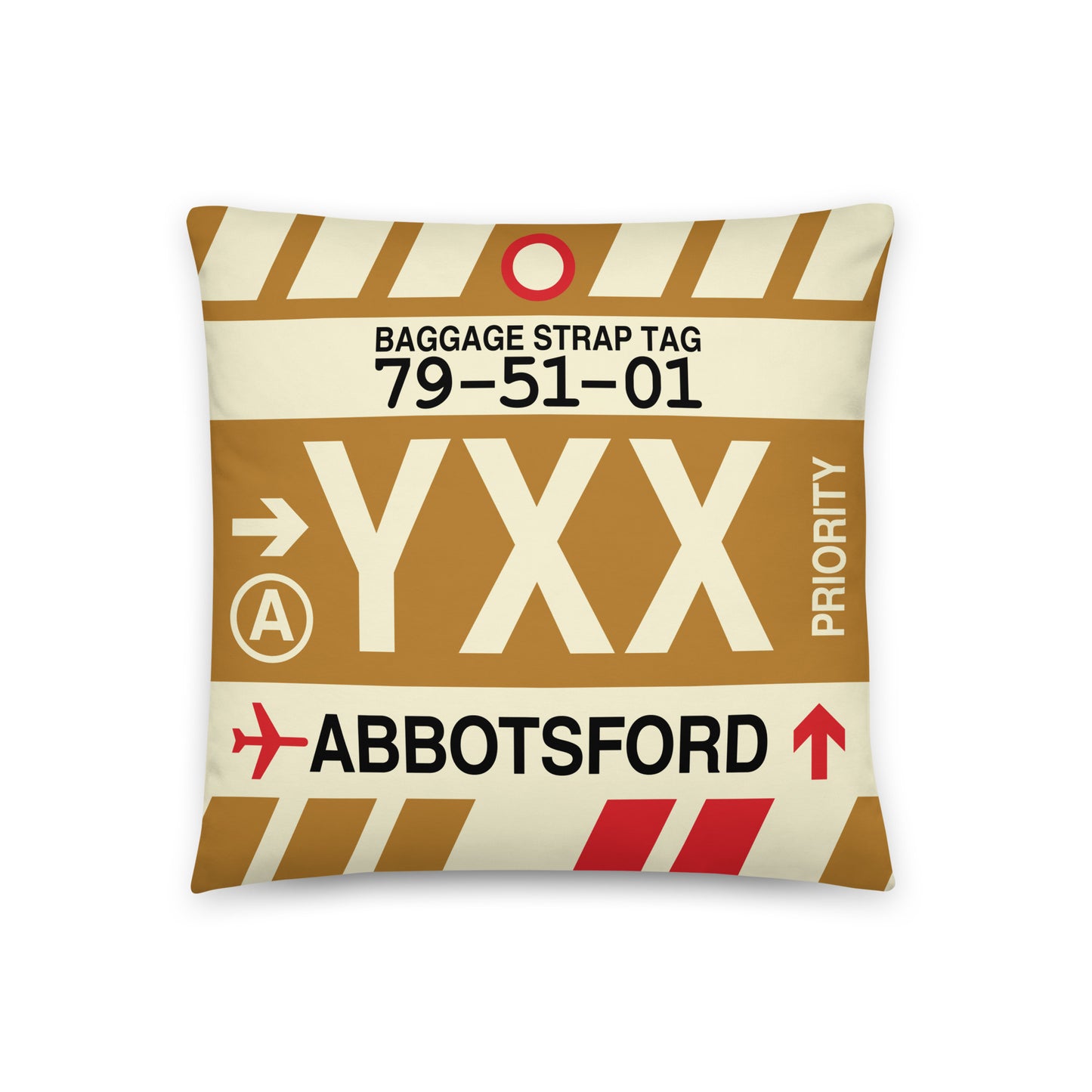 Travel-Themed Throw Pillow • YXX Abbotsford • YHM Designs - Image 01