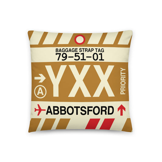Travel Gift Throw Pillow • YXX Abbotsford • YHM Designs - Image 01