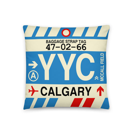 Travel Gift Throw Pillow • YYC Calgary • YHM Designs - Image 01