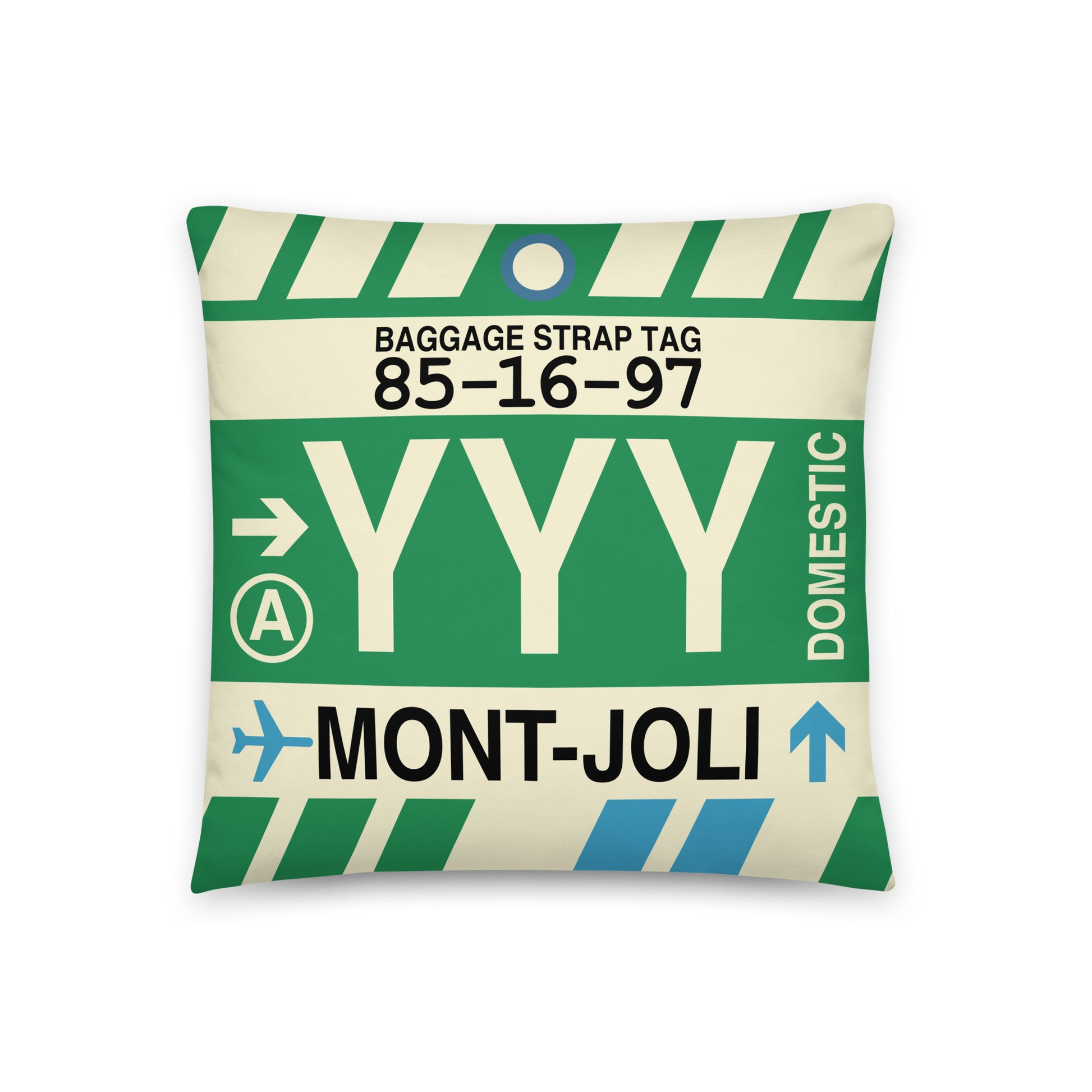 Travel Gift Throw PIllow • YYY Mont-Joli • YHM Designs - Image 01