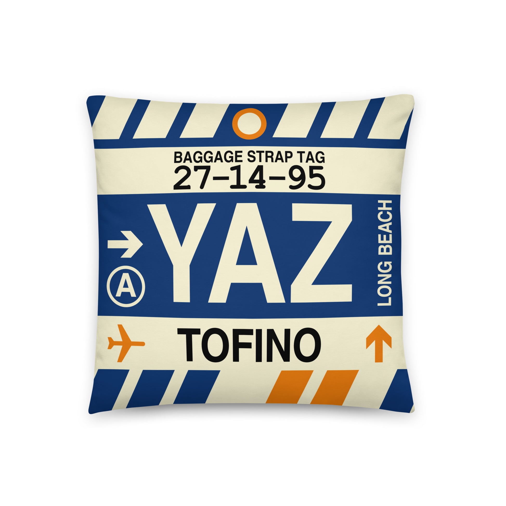 Travel-Themed Throw Pillow • YAZ Tofino • YHM Designs - Image 01
