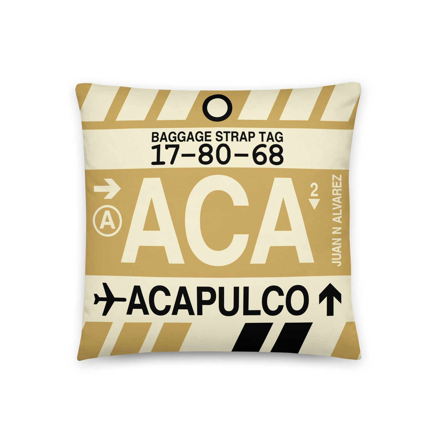 Travel-Themed Throw Pillow • ACA Acapulco • YHM Designs - Image 01
