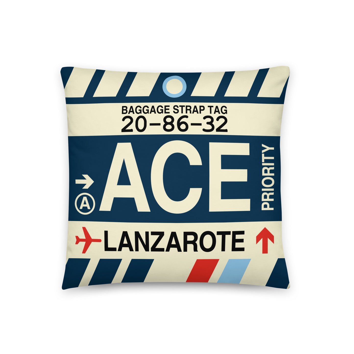 Travel Gift Throw PIllow • ACE Lanzarote • YHM Designs - Image 01