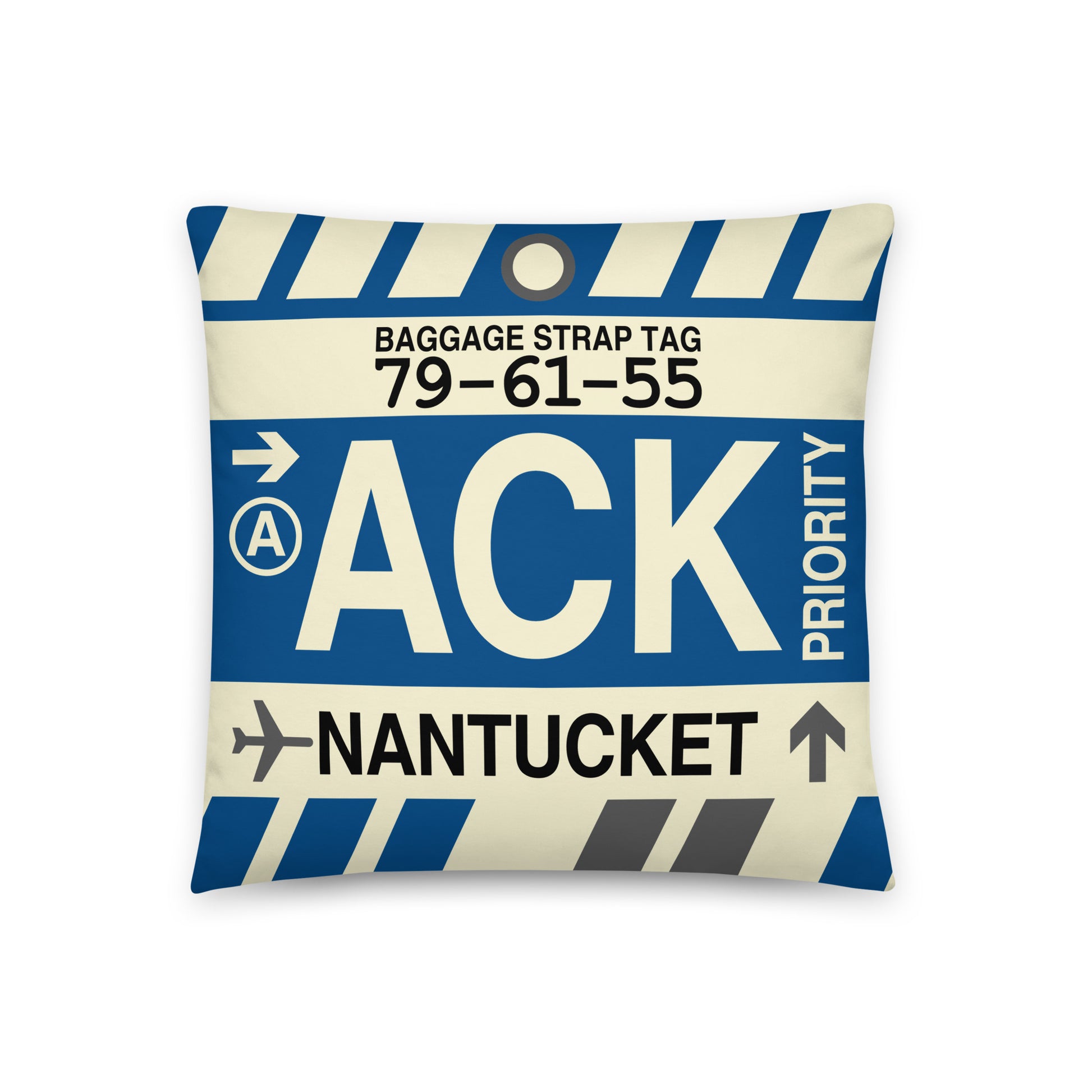 Travel-Themed Throw Pillow • ACK Nantucket • YHM Designs - Image 01