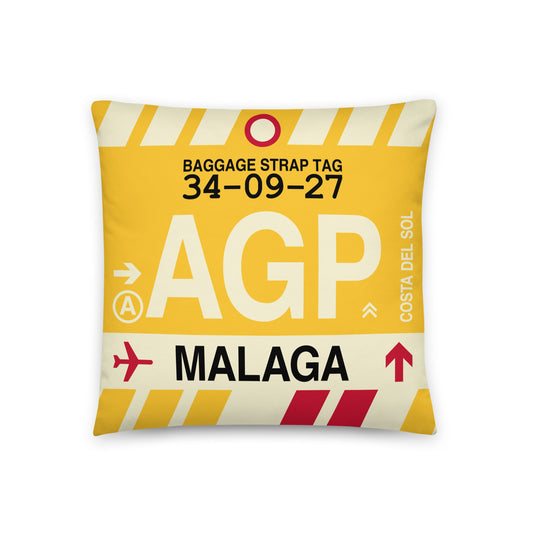 Travel Gift Throw Pillow • AGP Malaga • YHM Designs - Image 01