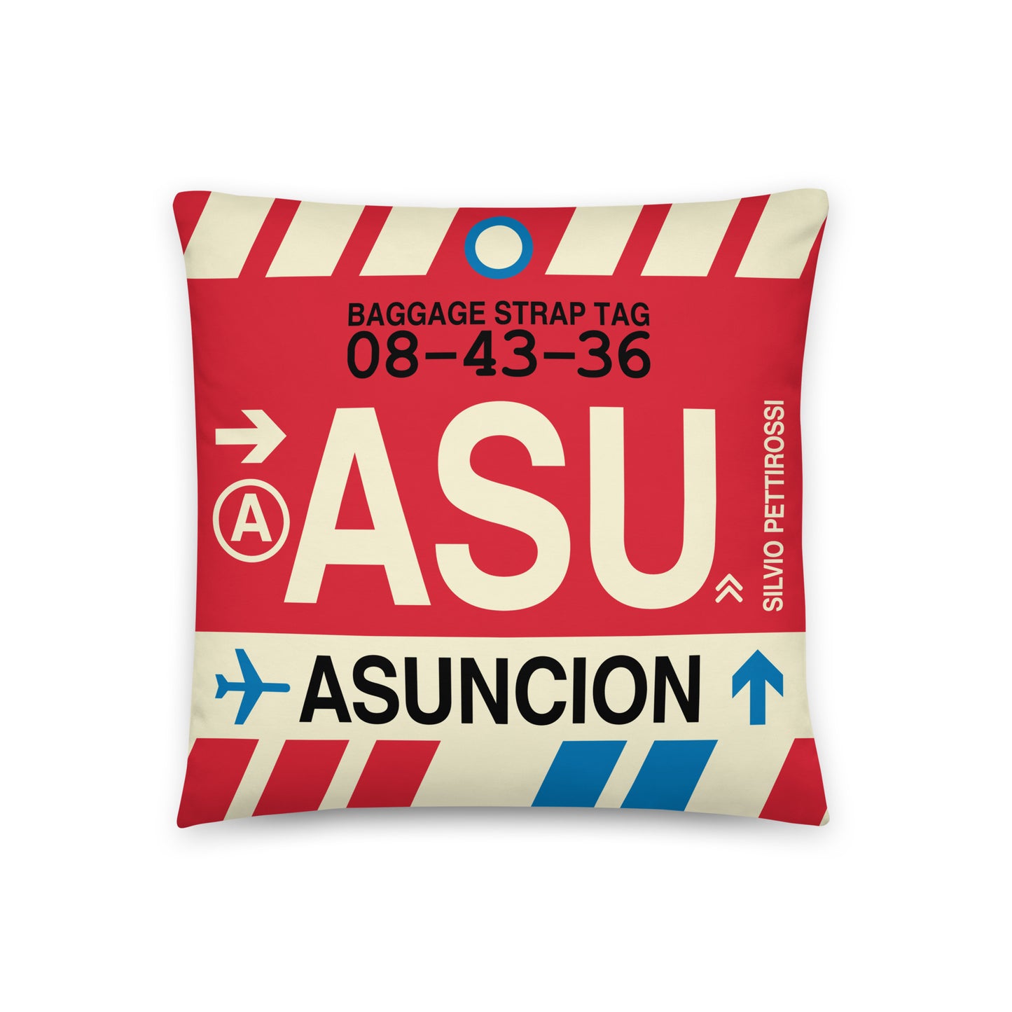 Travel-Themed Throw Pillow • ASU Asuncion • YHM Designs - Image 01