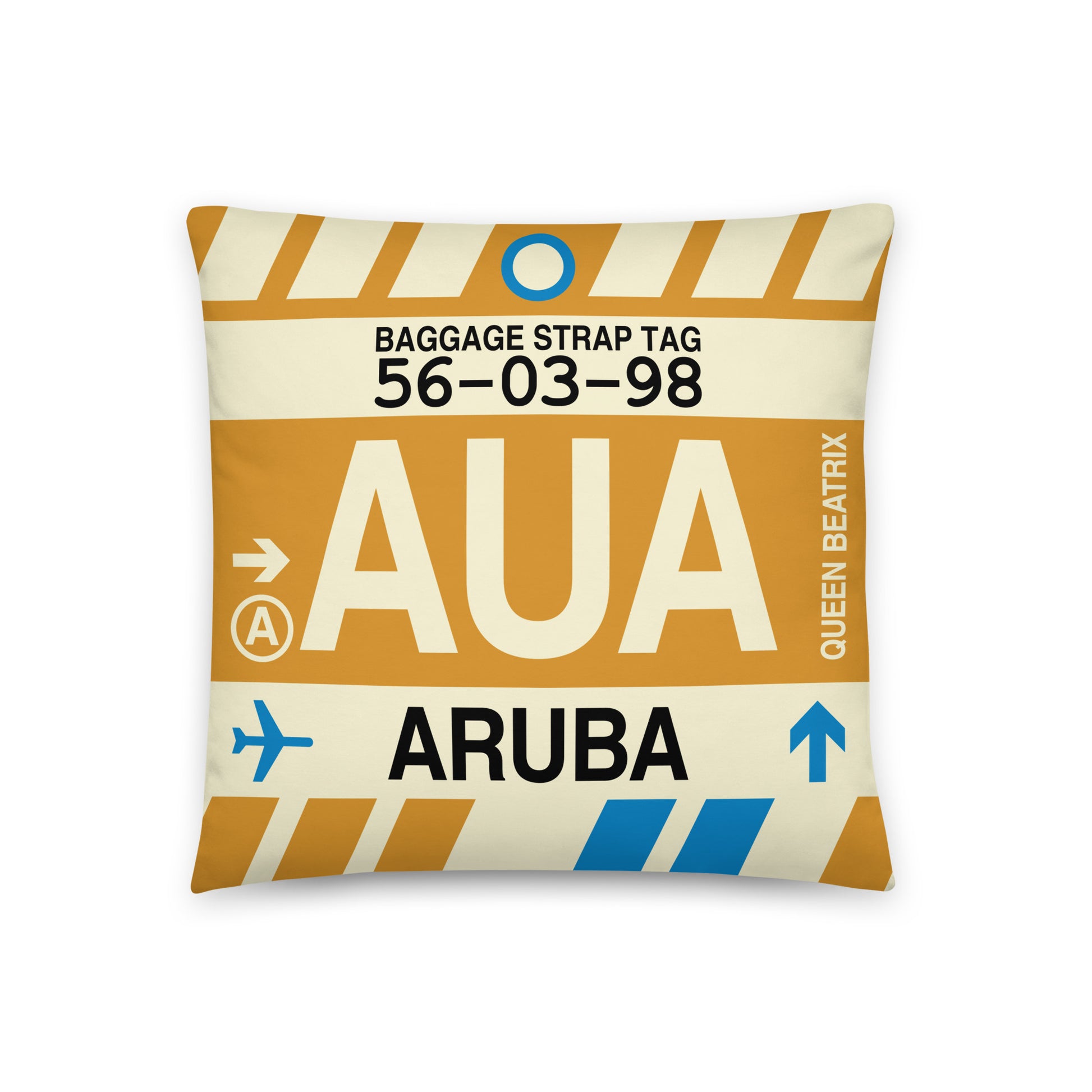 Travel Gift Throw Pillow • AUA Aruba • YHM Designs - Image 01
