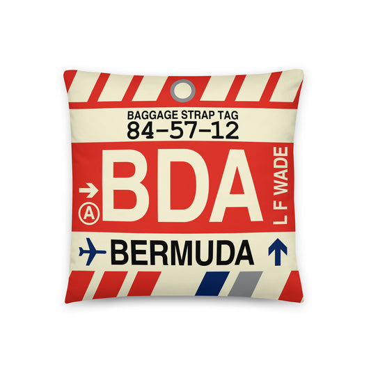 Travel Gift Throw Pillow • BDA Bermuda • YHM Designs - Image 01