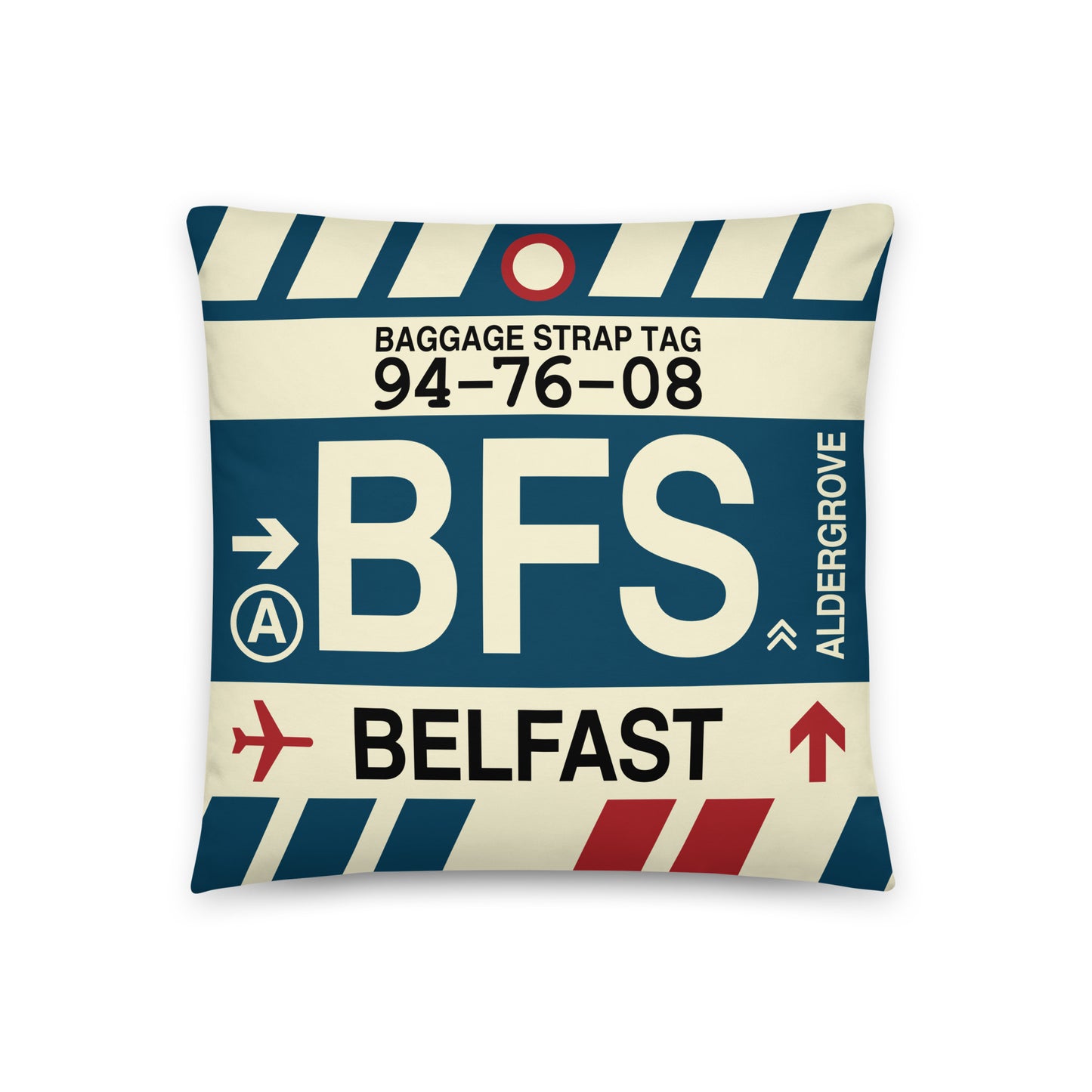 Travel Gift Throw Pillow • BFS Belfast Souvenir • YHM Designs - Image 01