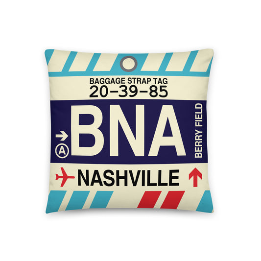 Travel Gift Throw Pillow • BNA Nashville • YHM Designs - Image 01