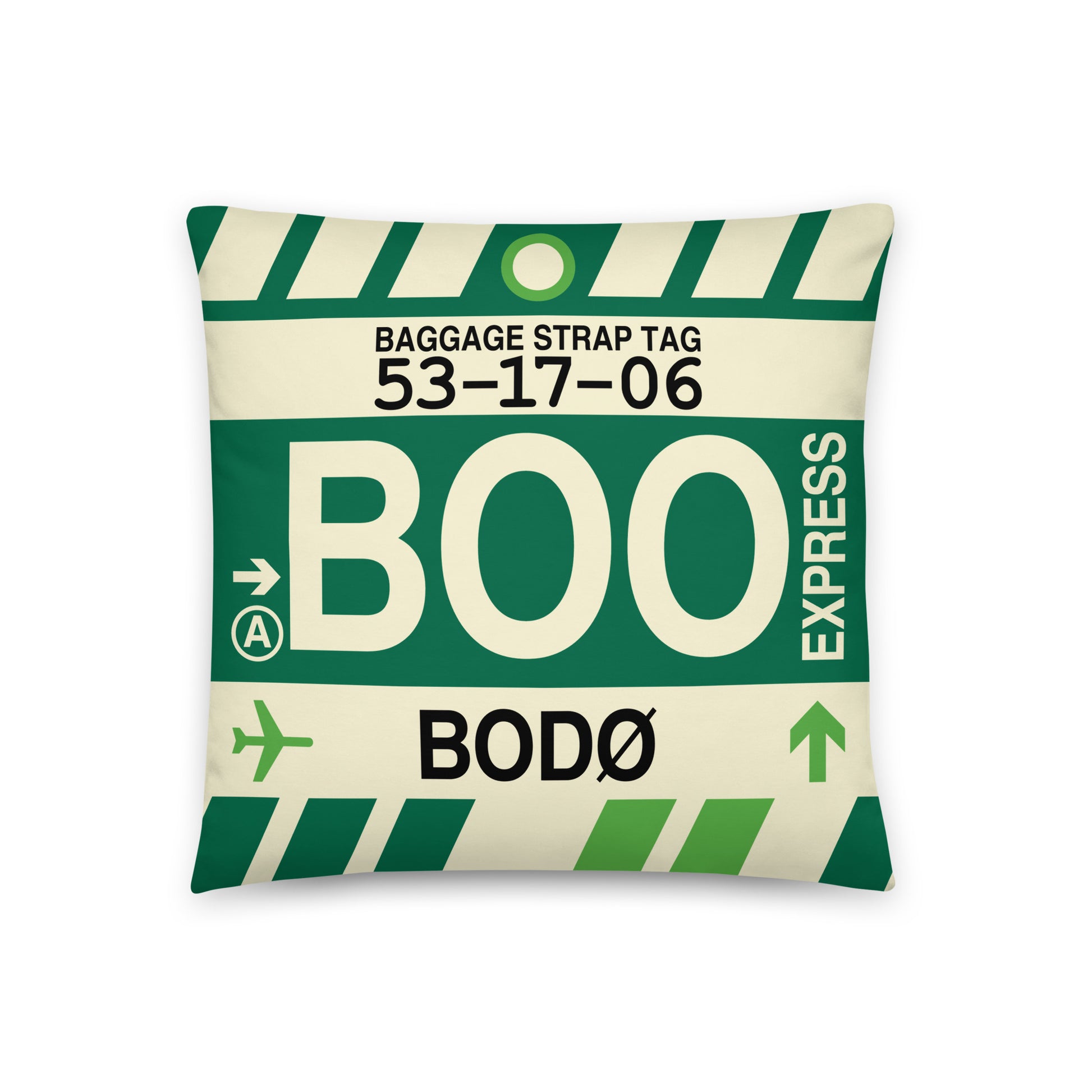 Travel-Themed Throw Pillow • BOO Bodo • YHM Designs - Image 01