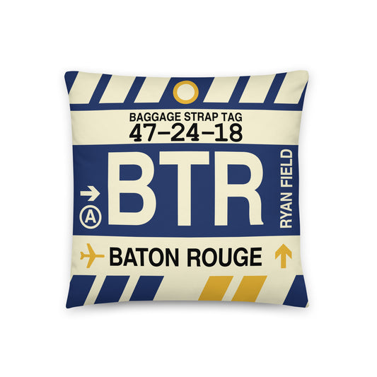 Travel Gift Throw Pillow • BTR Baton Rouge Souvenir • YHM Designs - Image 01