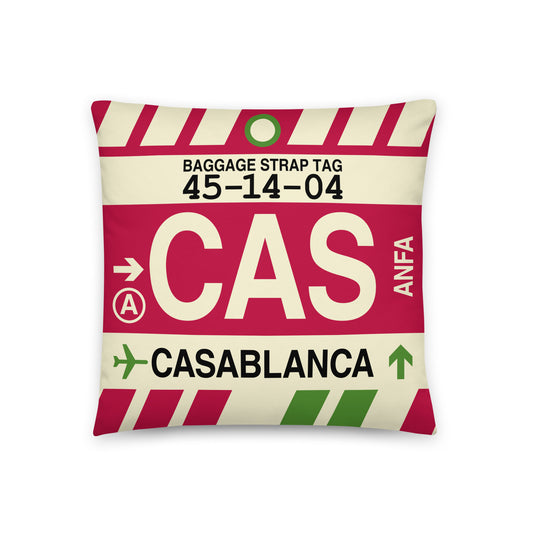 Travel-Themed Throw Pillow • CAS Casablanca • YHM Designs - Image 01
