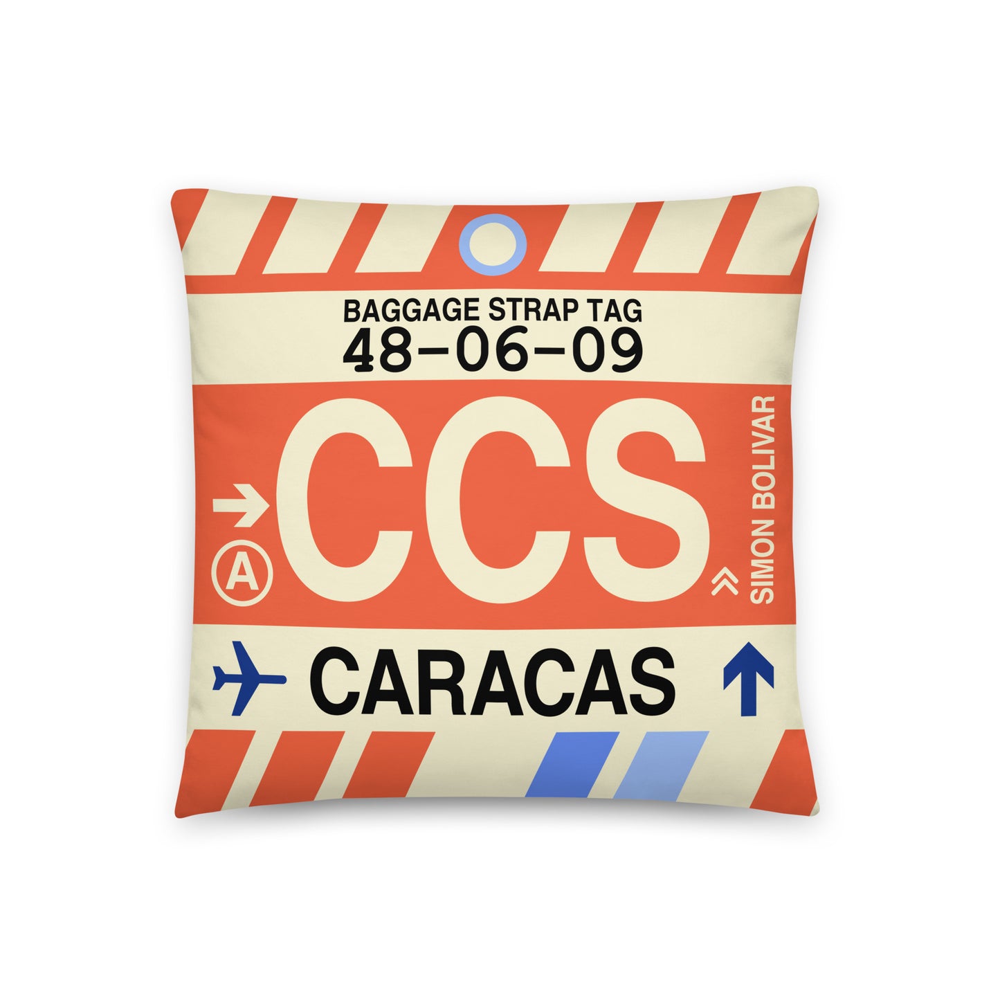 Travel Gift Throw PIllow • CCS Caracas • YHM Designs - Image 01