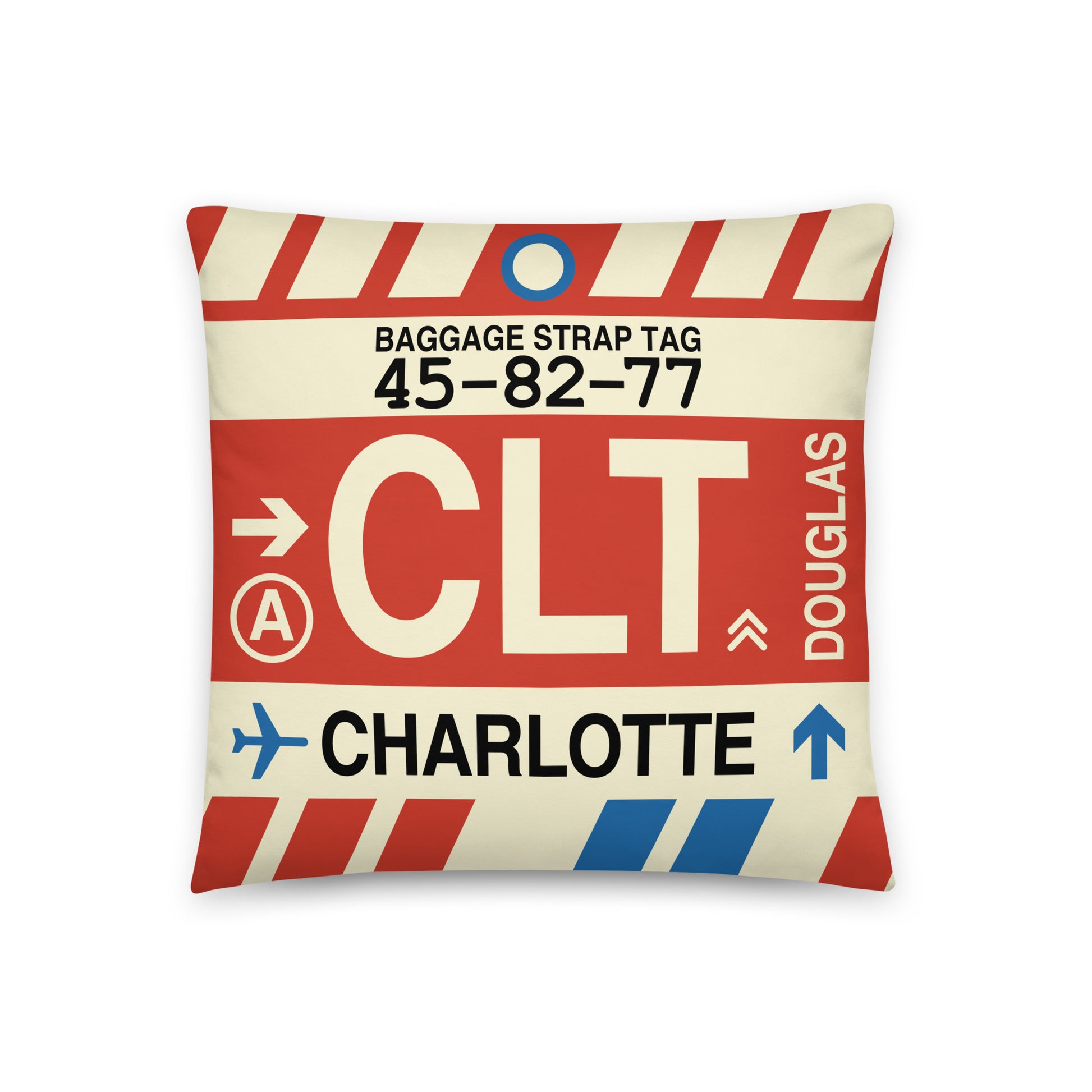 Travel Gift Throw PIllow • CLT Charlotte • YHM Designs - Image 01