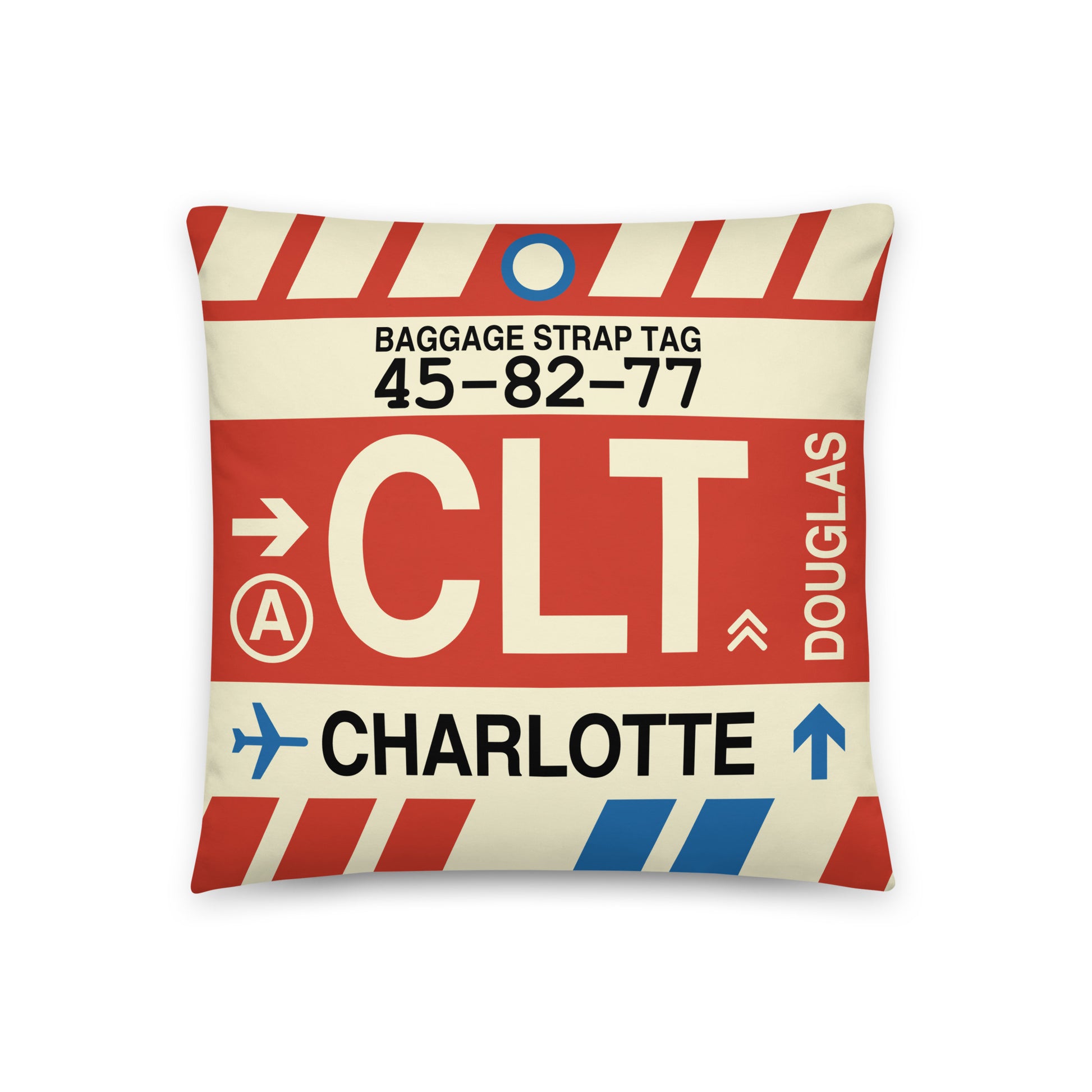 Travel Gift Throw Pillow • CLT Charlotte • YHM Designs - Image 01