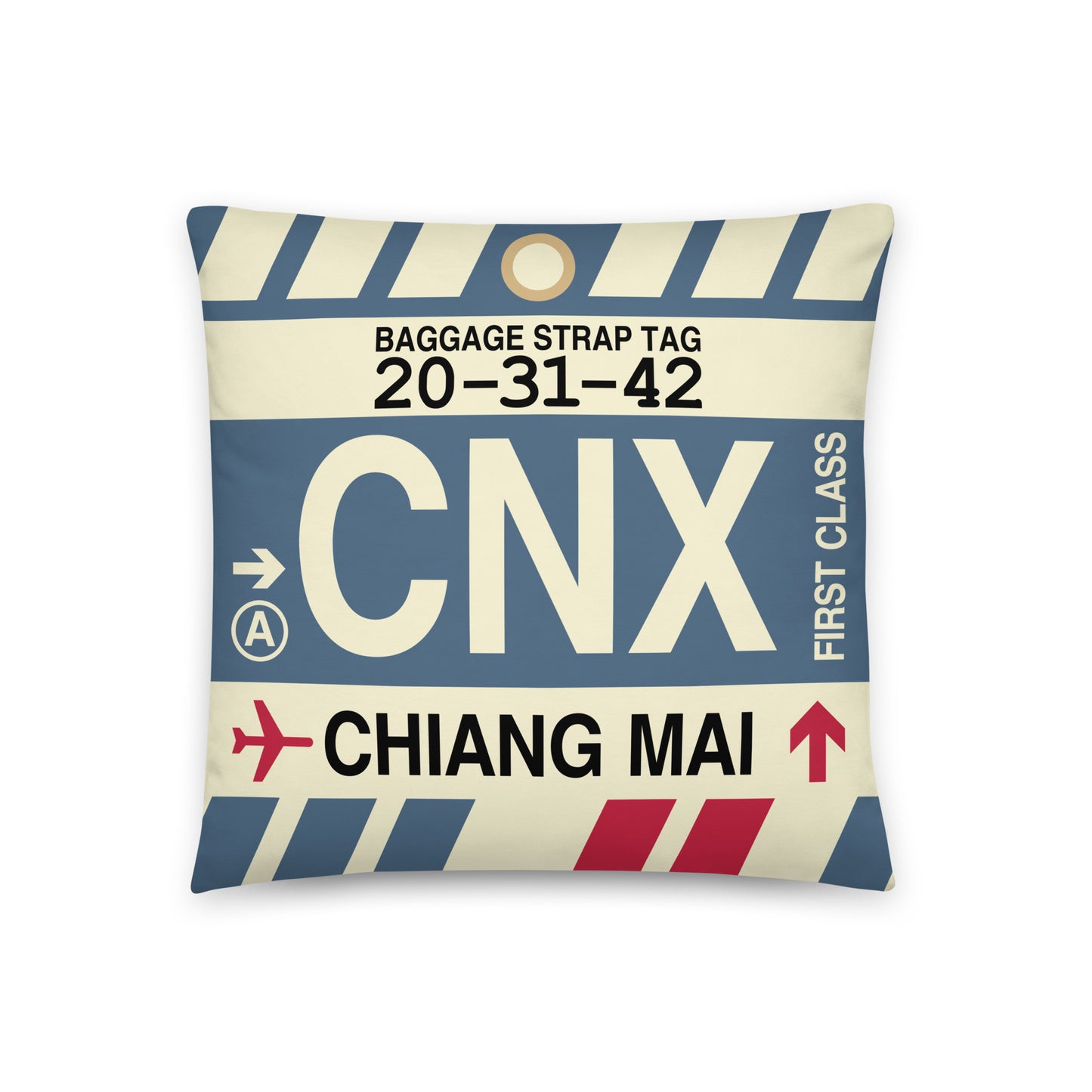 Travel-Themed Throw Pillow • CNX Chiang Mai • YHM Designs - Image 01