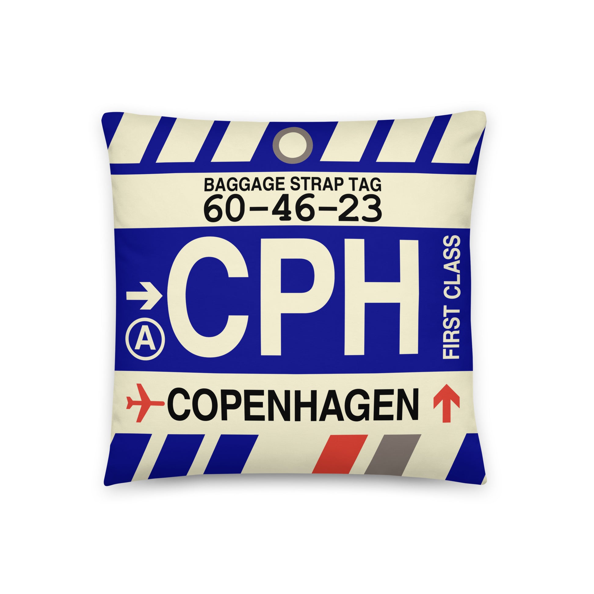 Travel-Themed Throw Pillow • CPH Copenhagen • YHM Designs - Image 01