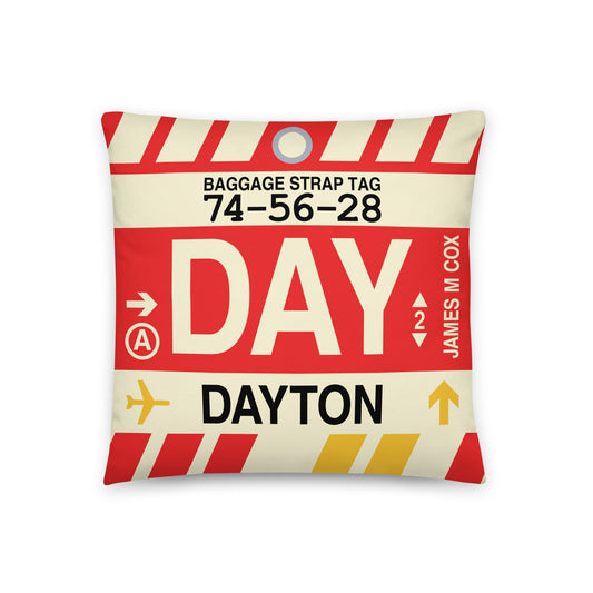 Travel Gift Throw Pillow • DAY Dayton Souvenir • YHM Designs - Image 01