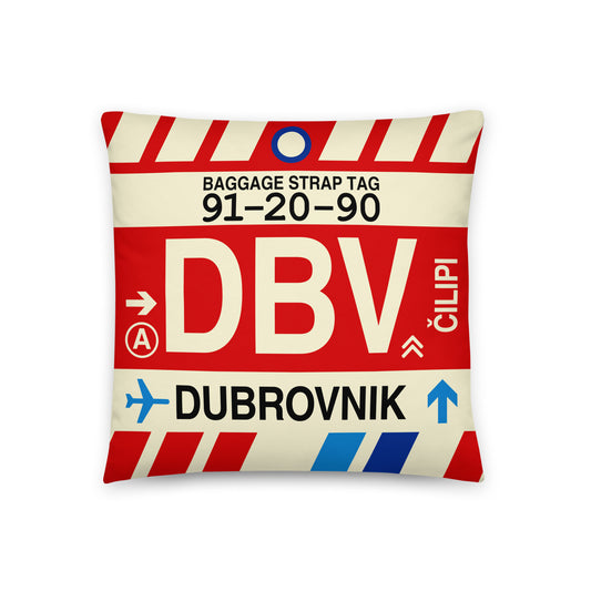 Travel Gift Throw Pillow • DBV Dubrovnik Souvenir • YHM Designs - Image 01