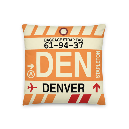 Travel Gift Throw Pillow • DEN Denver • YHM Designs - Image 01