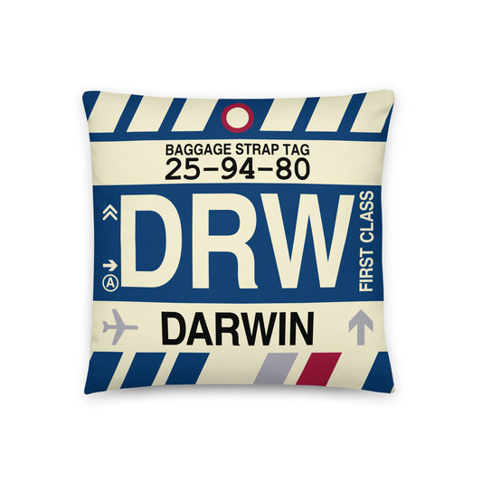 Travel Gift Throw PIllow • DRW Darwin • YHM Designs - Image 01
