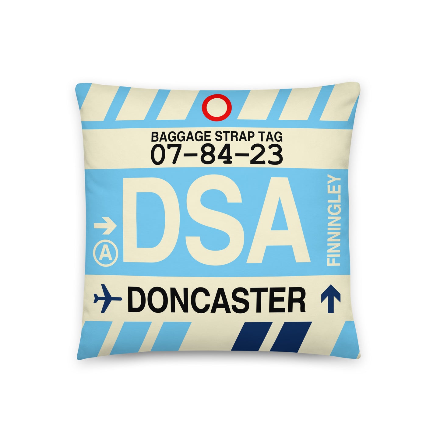 Travel-Themed Throw Pillow • DSA Doncaster • YHM Designs - Image 01